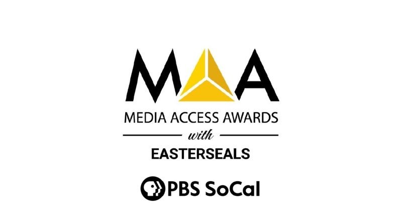A graphic with featured logos from Media Access Awards and PBS SoCal. 