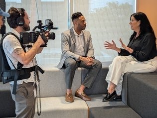 Maureen Carasiti speaks with KABC-TV for Disability Employment Awareness Month.