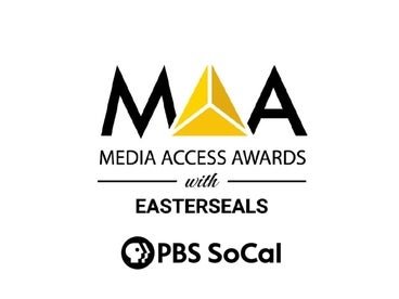 A graphic with featured logos from Media Access Awards and PBS SoCal. 