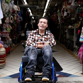 daniel sitting down in his wheel chair